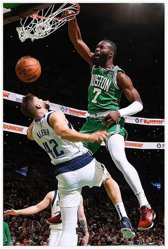 ملصق ZBOYZ Jaylen بني لديكور الحائط من القماش للأولاد وغرفة النوم وورق جدران كرة السلة موقع وملصقات غطس بدون إطار مقاس 12 × 18 بوصة (30 × 45 سم) in Saudi Arabia