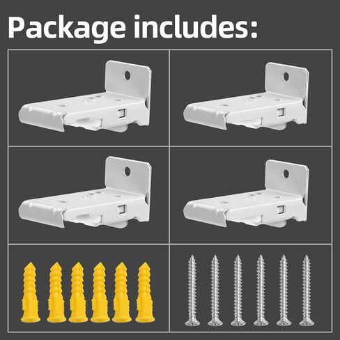 Ceiling Curtain Track Accessories (Ceiling Brackets 4PCS) Black in Saudi Arabia