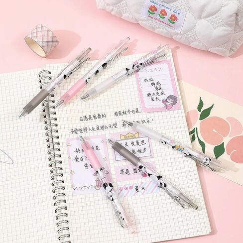 6 Pcs Gel Ink Pens Cute Cartoon Bear Pens 0.5mm Black Ink Retractable Pens Office School Pen Women Girl Boy Pen Kawaii (Bear) in Kuwait