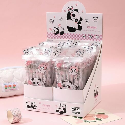 6 Pcs Gel Ink Pens Cute Cartoon Bear Pens 0.5mm Black Ink Retractable Pens Office School Pen Women Girl Boy Pen Kawaii (Bear) in Kuwait