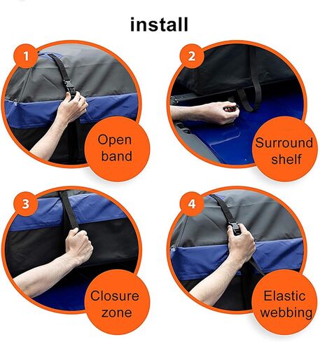 Car Roof Duffel Bag, 15 Cubic Feet Waterproof Roof Duffel Bag for All Cars with Luggage Racks - includes Anti-slip Mat and Rain CoverSoft Shell Roof BagCar Carrier Bag in Saudi Arabia