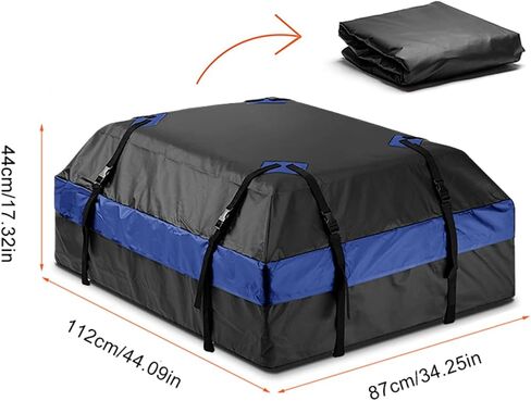 Car Roof Duffel Bag, 15 Cubic Feet Waterproof Roof Duffel Bag for All Cars with Luggage Racks - includes Anti-slip Mat and Rain CoverSoft Shell Roof BagCar Carrier Bag in Saudi Arabia
