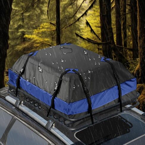Car Roof Duffel Bag, 15 Cubic Feet Waterproof Roof Duffel Bag for All Cars with Luggage Racks - includes Anti-slip Mat and Rain CoverSoft Shell Roof BagCar Carrier Bag in Saudi Arabia