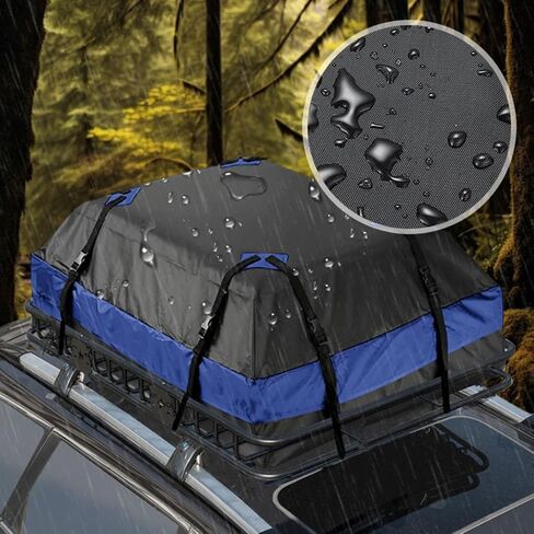Car Roof Duffel Bag, 15 Cubic Feet Waterproof Roof Duffel Bag for All Cars with Luggage Racks - includes Anti-slip Mat and Rain CoverSoft Shell Roof BagCar Carrier Bag in Saudi Arabia