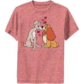Disney Little, Big Lady and The Tramp Puppy Love Boys Short Sleeve Tee Shirt