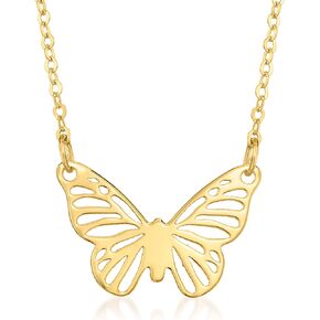 Canaria Italian 10kt Yellow Gold Butterfly Necklace. 16 inches