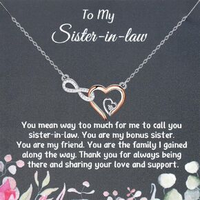 PLITI Sister In Law Necklace Bonus Sister Wedding Gift Sister In Law Appreciation Gift Unbiological Sister Wedding Jewelry 