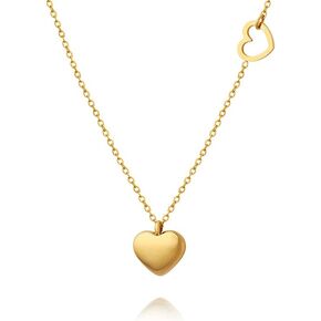 18K Gold Plated Heart Pendant Necklace - Women's Jewelry, Women's Necklace,The Gift for Birthday, Mother's Day, Anniversary,Girlfriend, Wife, and Girls
