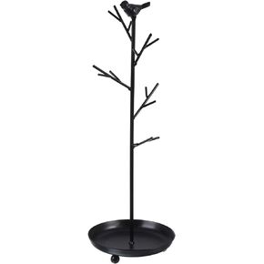 PATIKIL Jewelry Holder Organizer, Necklace Holder Necklace Organizer Jewelry Tree Stand Display Stand Metal Bird Rack for Jewelry Photography Earring, Black