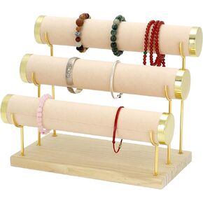 QWORK Detachable Bracelet Holder, 3 Tier Bangle Organizer, Jewelry Display Stand, Watch Storage Stand