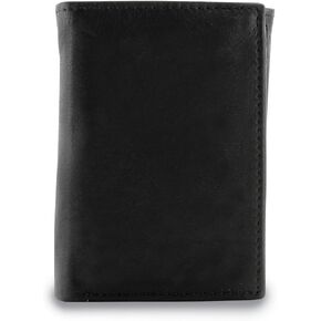 Sonia Jewels Black Leather Tri-fold Wallet