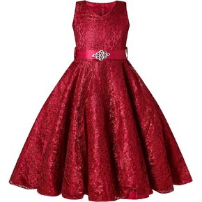 Tulle Lace Dress for Girls Princess Pageant Ball Gowns Flower Girl Wedding Party Dress Tulle Prom