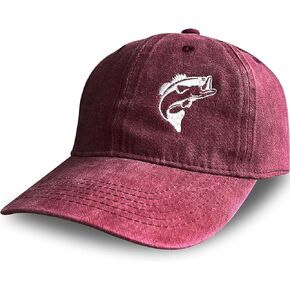 KUBILA Bass Fish Hats for Men Women - Fly Fishing Gifts Dad Hat Baseball Caps