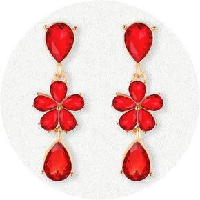 Met-edianger Trendy Rhinestone Drop Dangle Earrings Wedding Earrings for Brides Bridesmaids Fancy Crystal Bridal Earrings for Women Girls in Kuwait