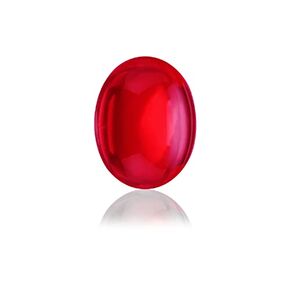Gryrigns Oval Cabochons Loose Synthetic Ruby Stone Flatback Red Corundum Gemstone 3A VVS (4cts to 22.5cts, 1Pcs)