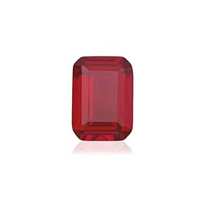 Gryrigns Emerald-Cut Loose Synthetic Ruby Stone Red Corundum Gemstone Cut Faceted 3A VVS (4cts-18.5cts, 1Pcs)