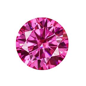 Letmexc Pink Moissanite Loose Gemstone VVS1 Round Brilliant Cut Top Quality Synthetic Diamond Stones for Jewelry Making with GRA Certificate