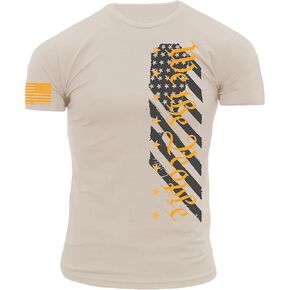 We The People Subdued American Flag Design on Premium Ultra-Soft 100% Ringspun Cotton Athletic Fit T-Shirt