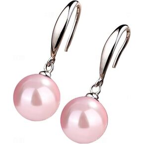 10mm Ocean Pearl Dangle Earrings Natural Shell Beads Drop Earrings Fashion Jewelry for Women