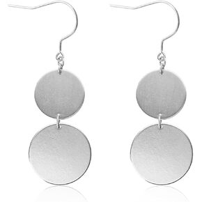 TGNEL Pure Titanium Earrings Hypoallergenic, Two Circle Disc Titanium Dangle Drop Earrings for Women Sensitive Ears Gold/Rose Gold Plated/Silver