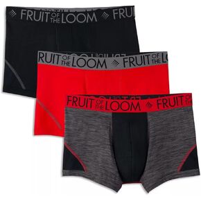 Fruit of the Loom mens Breathable Cotton Boxer Briefs (Regular & Big Man) Short Leg - Cooling Mesh - 3 Pack - Assorted, X-Large