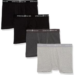 Beverly Hills Polo Club Men's 4 Pack Basic Solid Boxer Briefs