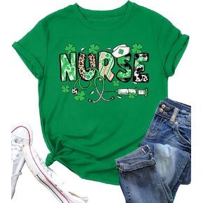 MAIHUN Women Nurse Life Shirt Nurse Letter Print Tee Tops Nurse Day Gifts Shirts Inspirational Short Sleeve