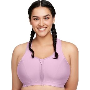 Glamorise Women's Plus Size Zip Up Front-Close Sports Bra Wirefree #9266 in Kuwait