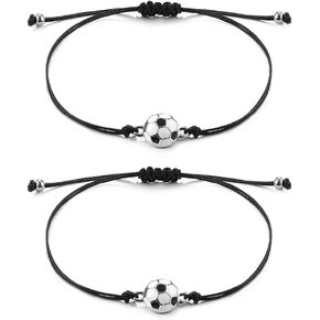 Jeka Soccer Football Bracelets for Men Women Adjustable Friendship Sports Jewelry Soccer Lovers, Soccer Team Soccer Themed Back to School Gifts