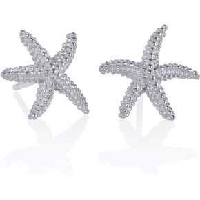 Namana Starfish Stud Earrings for Women. Brushed Finish Sea Star Jewelry for Women. Cute Stud Earrings for Teen Girls and Women. Unique Ocean Jewelry with Gift Box.