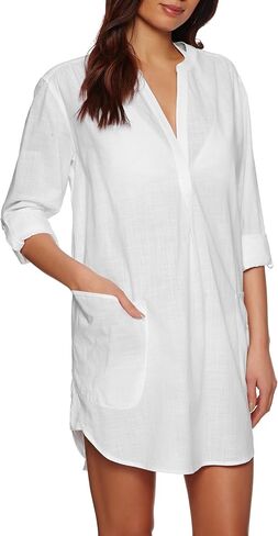 Seafolly Women's Basics Boyfriend Beach Shirt Cover Up in Saudi Arabia