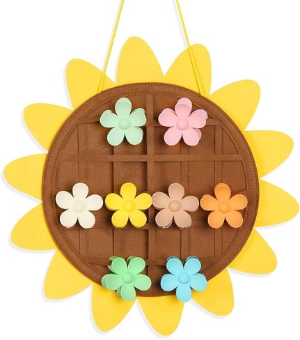 OAOLEER Claw Clip Organizer, Sunflower Hair Clip Organizer Display Storage for Girls Women, Felt Hanging Claw Clip Holder Hair Bows Organizer for Door, Wall, Room Decor in Kuwait