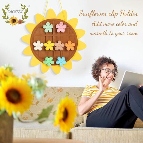 OAOLEER Claw Clip Organizer, Sunflower Hair Clip Organizer Display Storage for Girls Women, Felt Hanging Claw Clip Holder Hair Bows Organizer for Door, Wall, Room Decor in Kuwait