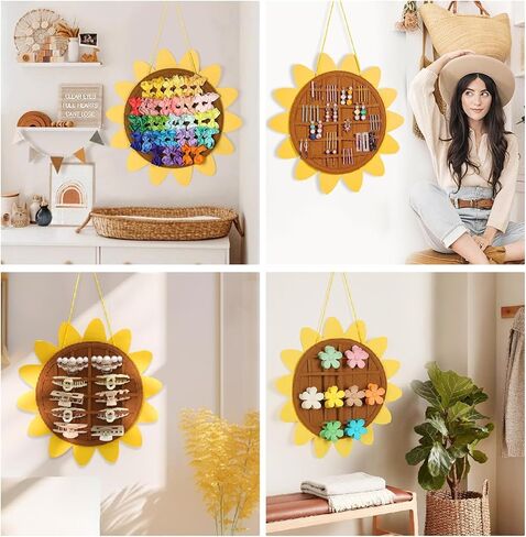 OAOLEER Claw Clip Organizer, Sunflower Hair Clip Organizer Display Storage for Girls Women, Felt Hanging Claw Clip Holder Hair Bows Organizer for Door, Wall, Room Decor in Kuwait