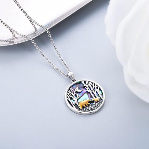 CHIC ARTSY الحيوان قلادة 925 الفضة الاسترليني لذيذ أذن البحر شل الدب، الباندا، النحلة، الثعلب، الذئب، يونيكورن المعلقات قلادة الحيوان عاشق المجوهرات هدية للنساء زوجة شقيقة ماما لها in Saudi Arabia