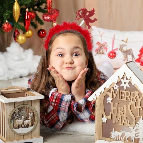 عصابات رأس على شكل قلب من فيش داون، عصابة رأس على شكل قلب لامعة للنساء، عصابة رأس على شكل ملاك كيوبيد، أغطية رأس للحفلات التنكرية للفتيات لحفلات الزفاف وأعياد الميلاد كهدية للصور in Kuwait