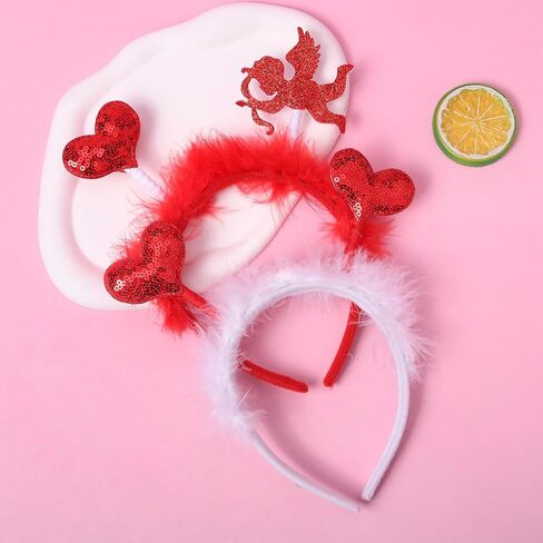 عصابات رأس على شكل قلب من فيش داون، عصابة رأس على شكل قلب لامعة للنساء، عصابة رأس على شكل ملاك كيوبيد، أغطية رأس للحفلات التنكرية للفتيات لحفلات الزفاف وأعياد الميلاد كهدية للصور in Kuwait