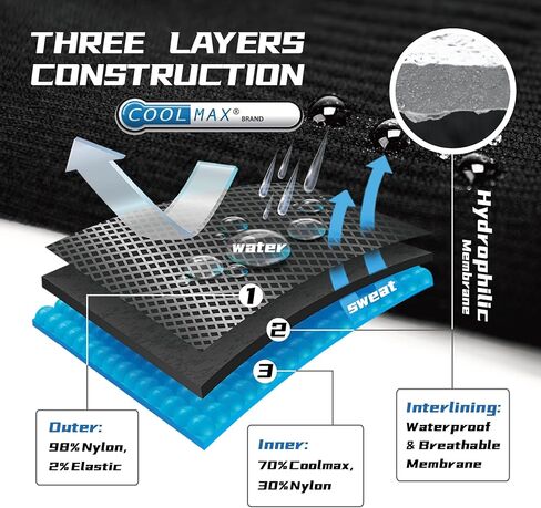 جوارب LEAKDRY مقاومة للماء بنسبة 100%، [معتمدة من SGS] جوارب مسامية للجنسين، جوارب رياضية مبتكرة للتزلج والرحلات in Kuwait