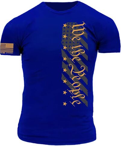 We The People Subdued American Flag Design on Premium Ultra-Soft 100% Ringspun Cotton Athletic Fit T-Shirt in Saudi Arabia