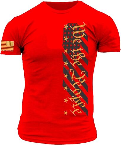 We The People Subdued American Flag Design on Premium Ultra-Soft 100% Ringspun Cotton Athletic Fit T-Shirt in Saudi Arabia