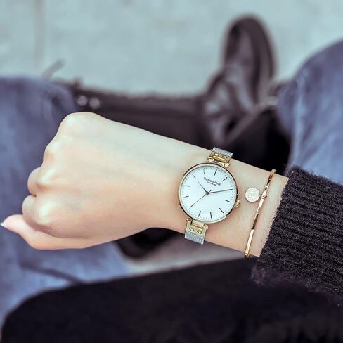 فيكتوريا هايد نساء ساعات المعصم أم اللؤلؤ الهاتفي الحد الأدنى شبكة حزام ساعة مقاوم للماء السيدات ساعة اليد مع مجموعة أساور in Kuwait