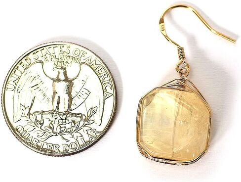 أقراط متدلية من الأحجار الكريمة الطبيعية الأصلية مع سلك مطلي بالذهب الأصفر عيار 14 قيراط ومجوهرات بخطاف من الفضة الإسترليني عيار 925 للنساء in Kuwait