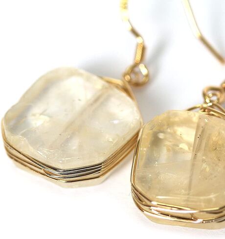 أقراط متدلية من الأحجار الكريمة الطبيعية الأصلية مع سلك مطلي بالذهب الأصفر عيار 14 قيراط ومجوهرات بخطاف من الفضة الإسترليني عيار 925 للنساء in Kuwait