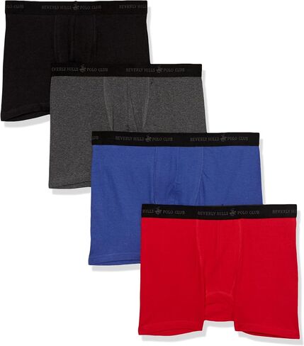 Beverly Hills Polo Club Men's 4 Pack Basic Solid Boxer Briefs in Kuwait