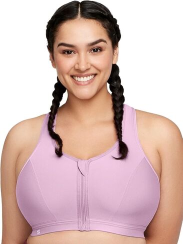 Glamorise Women's Plus Size Zip Up Front-Close Sports Bra Wirefree #9266 in Kuwait