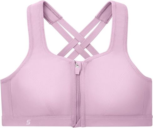Glamorise Women's Plus Size Zip Up Front-Close Sports Bra Wirefree #9266 in Kuwait