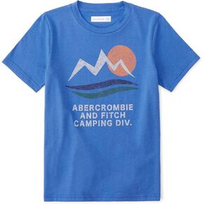 تي شيرت بشعار الجرافيك بأكمام قصيرة للأولاد من Abercrombie & Fitch (الأطفال الصغار/الأطفال الكبار) أزرق قصر 17-18 (الطفل الكبير) in Kuwait