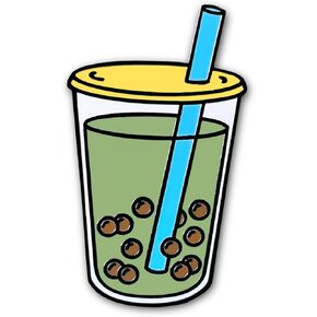 Boba Bubble Matcha Green Tea Tapioca Pearl Milk Tea Brooch Badge Enamel Lapel Pin