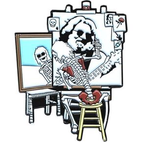 Jerry Garcia - Hippie Skeleton Portrait - Enamel Pin