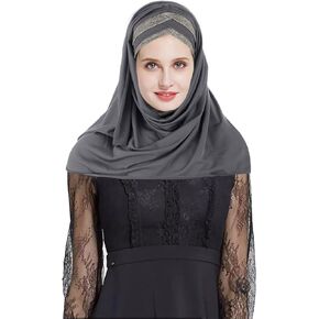 Clobeau Women Girls Muslim Turban Hijab Cap Long Hejab Islamic Sports Head Scarves Shawl Wrap Head Wrap Scarf Shawl